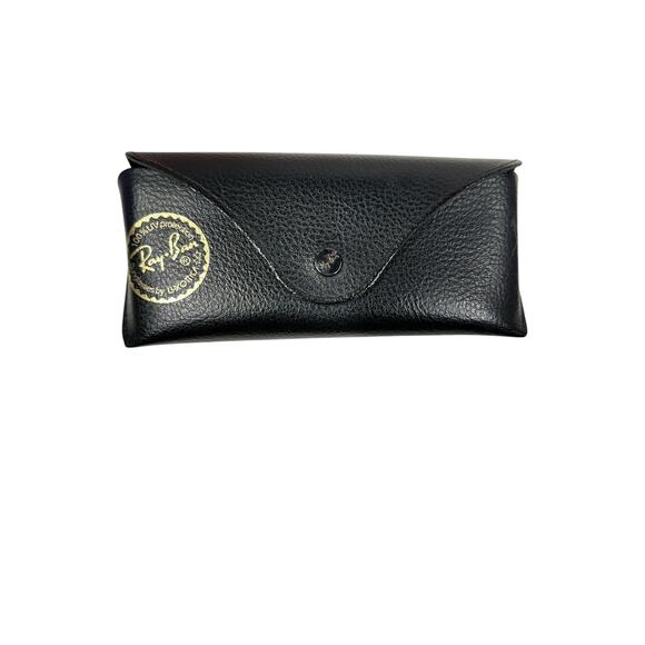 Ray Ban Luxotica Black Leather Sunglasses Case with Microfiber - Picture 2 of 6